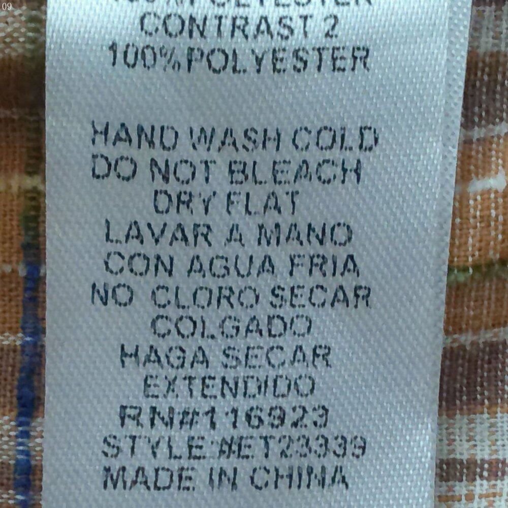 EASEL Los Angeles Snow Wash Mixed Plaid Patchwork Boho Button Down Shirt Size L - Picture 8 of 11